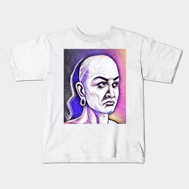 Chanakya Pink Portrait | Chanakya Artwork 7 Kids T-Shirt by JustLit